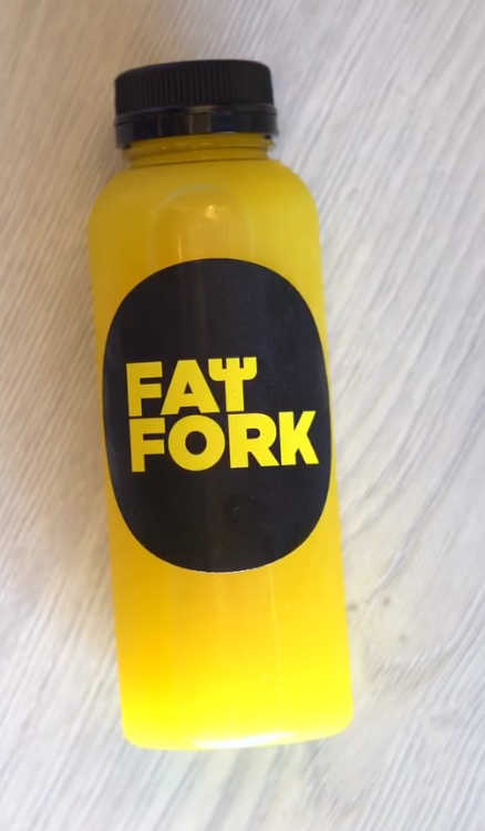 fat fork orange juice in house